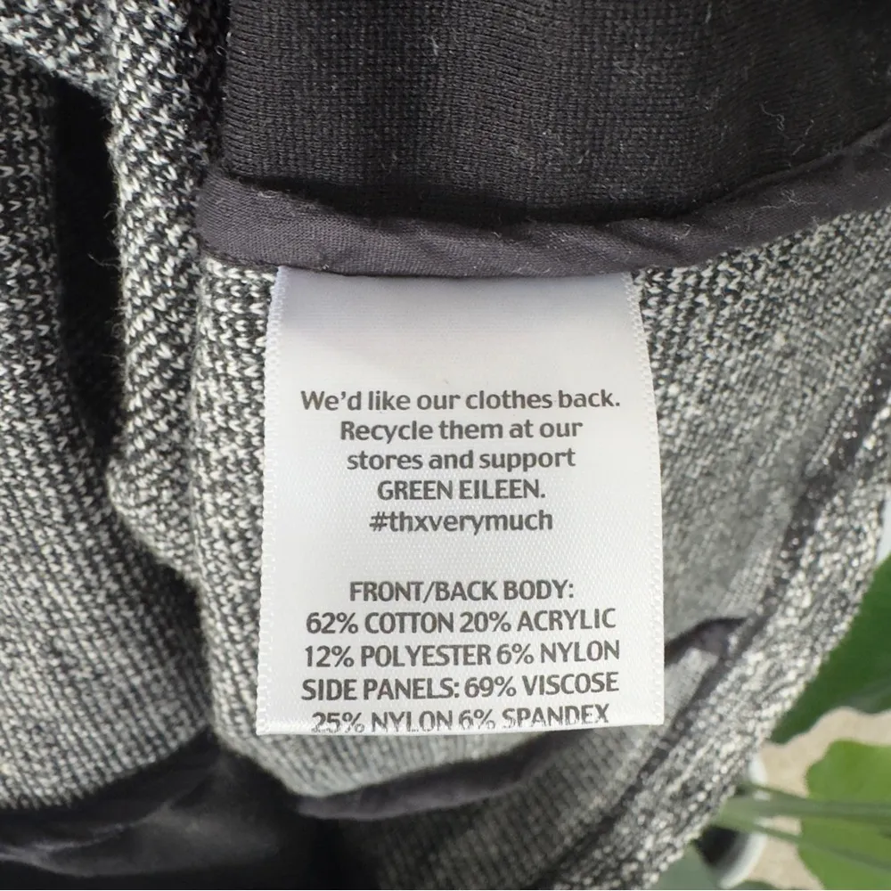 Eileen Fisher Sleeveless Sheath Black White Tweed Dress zip cotton mini zip up M - Image 8