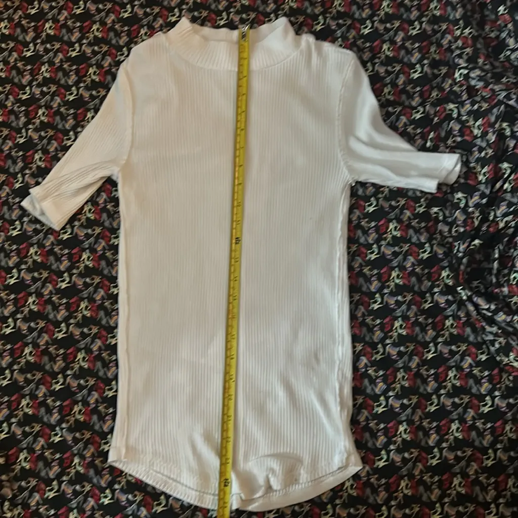 Free People We The Free Women’s White Ribbed Turtleneck M Casual Minimalist - Image 8