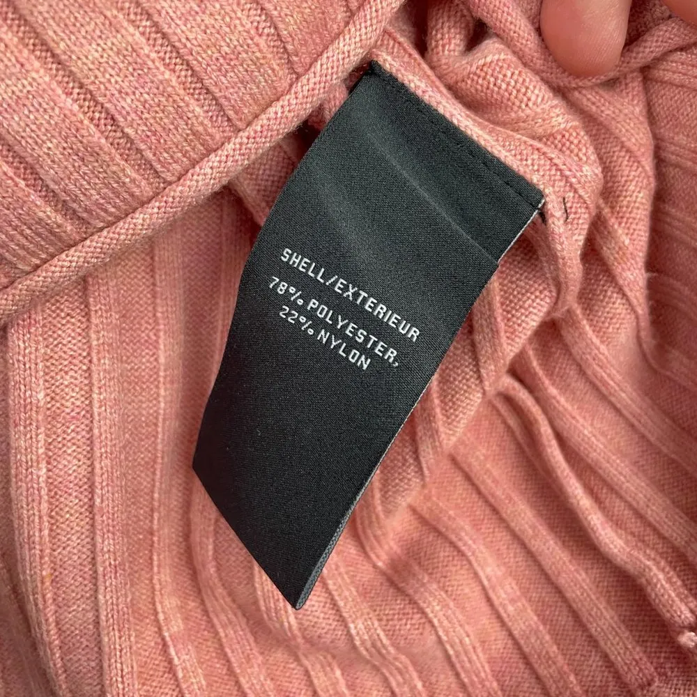 7 For All Mankind Women's Pink Cropped Button Up Cardigan Size Large Long Sleeve - Image 4