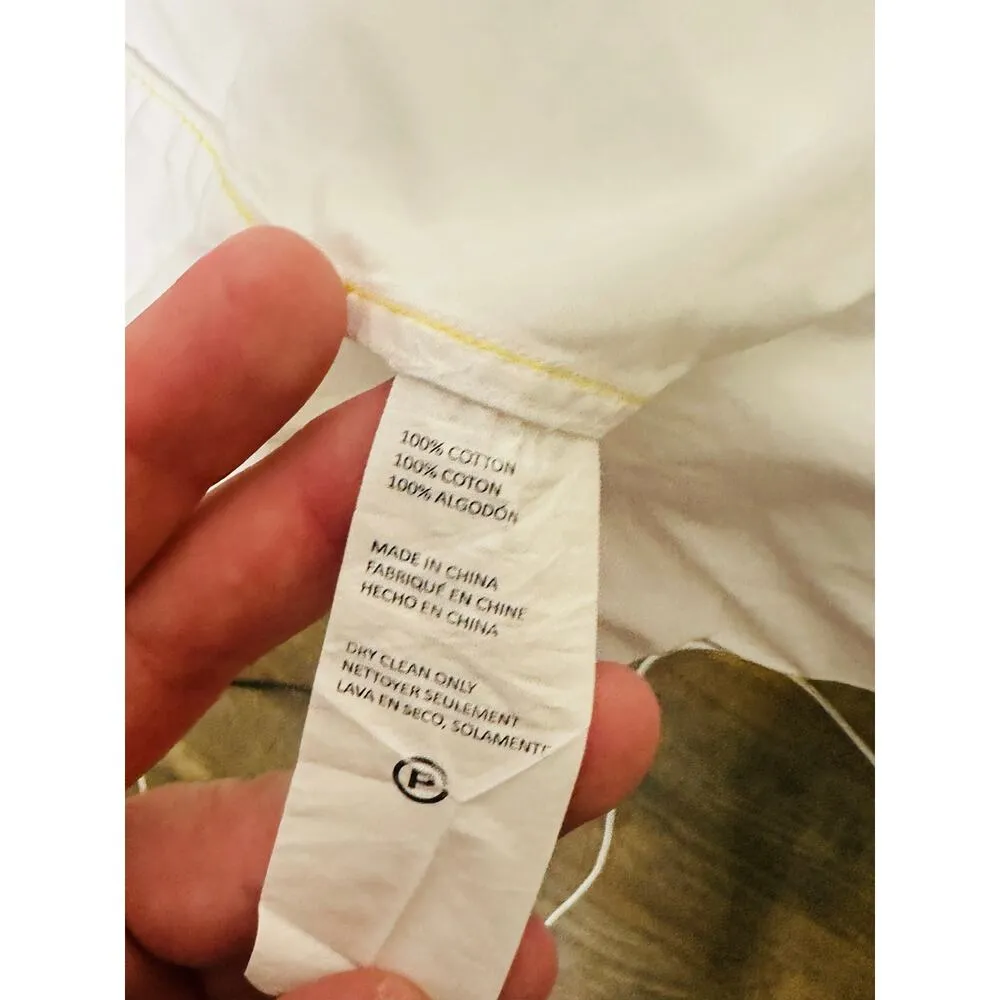 SAUNDERS COLLECTIVE White Cotton Poplin Pockets Button Up Nani Dress Size 4 - Image 7