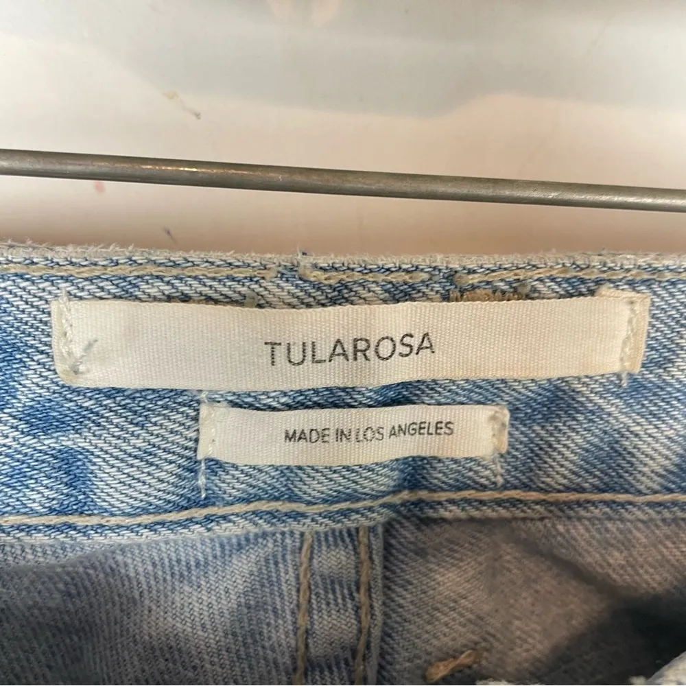 Tularosa  size 27 Hailey Straight Jeans Distressed raw hem light wash - Image 8