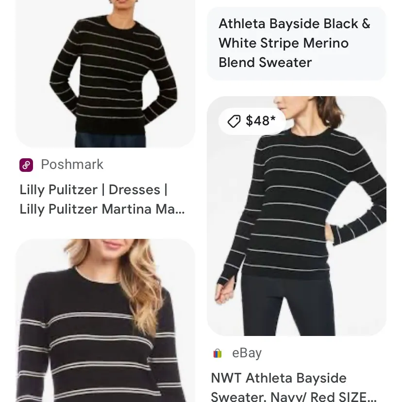 Athleta Bayside crewneck sweater black extra fine merino wool Medium - Image 2