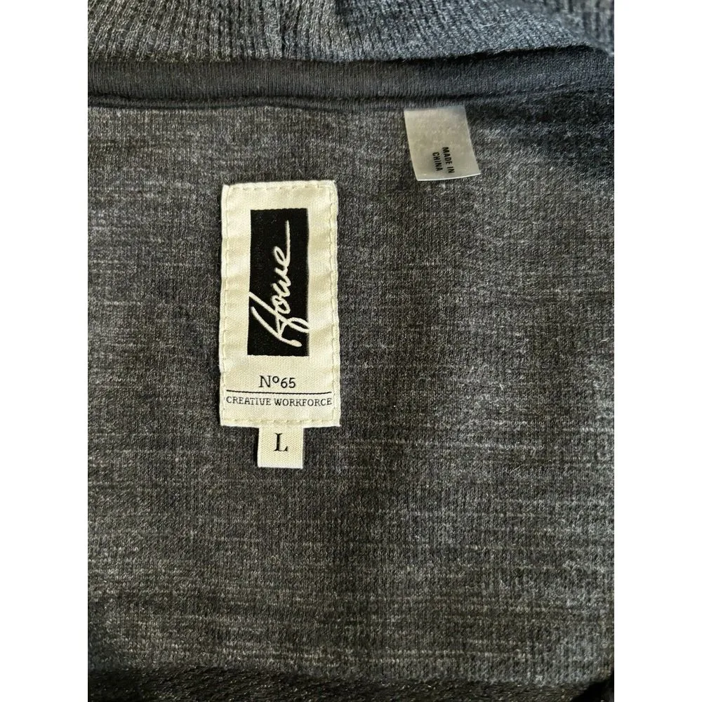 Howe Dark Gray‎ Snap Up Long Sleeve Hood Top Pockets Grommets Size Large Gray - Image 6