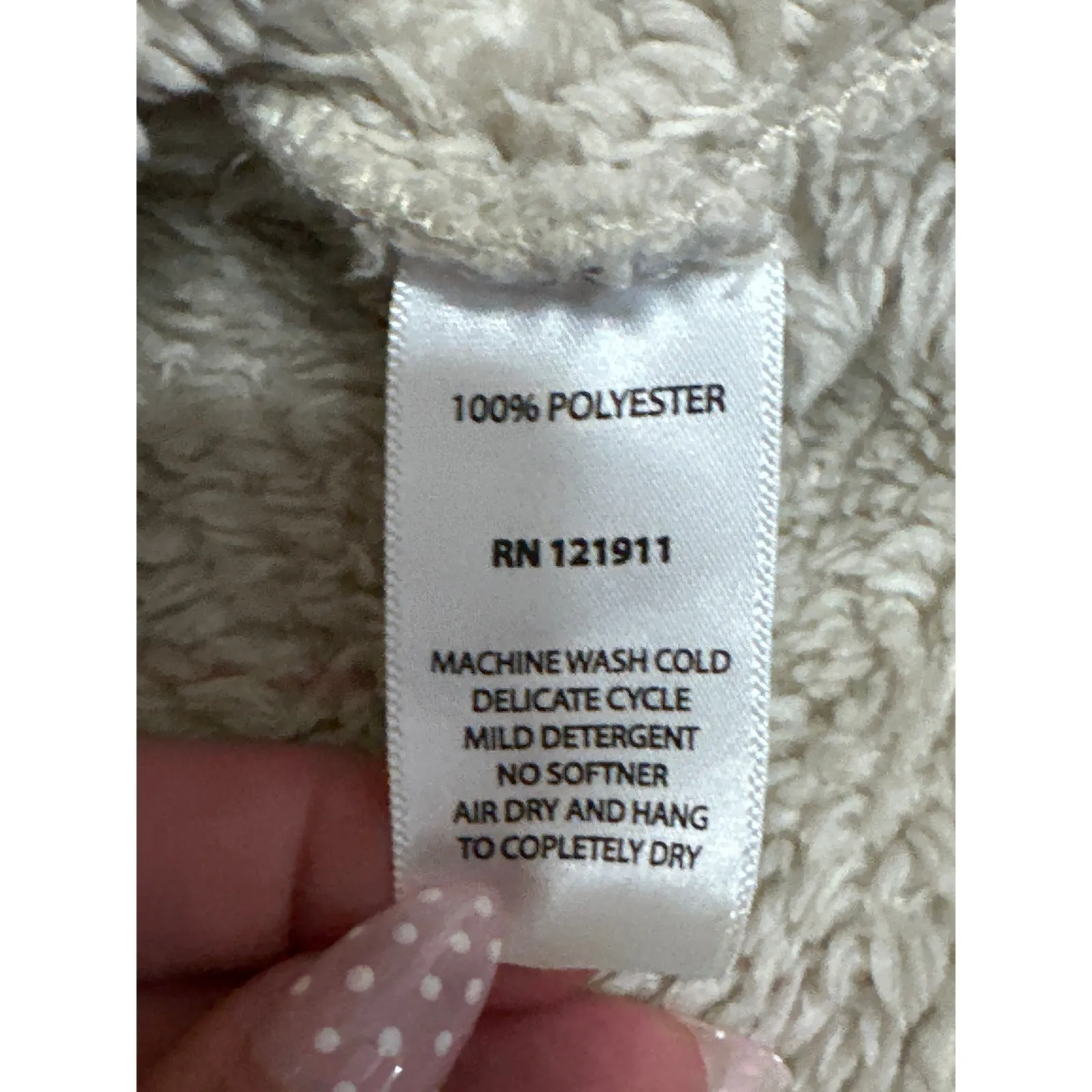 LNA Women's Beige Long Sleeve 1/4 Zip Fleece Turtleneck Teddy Sweater Top Sz XS - Image 4