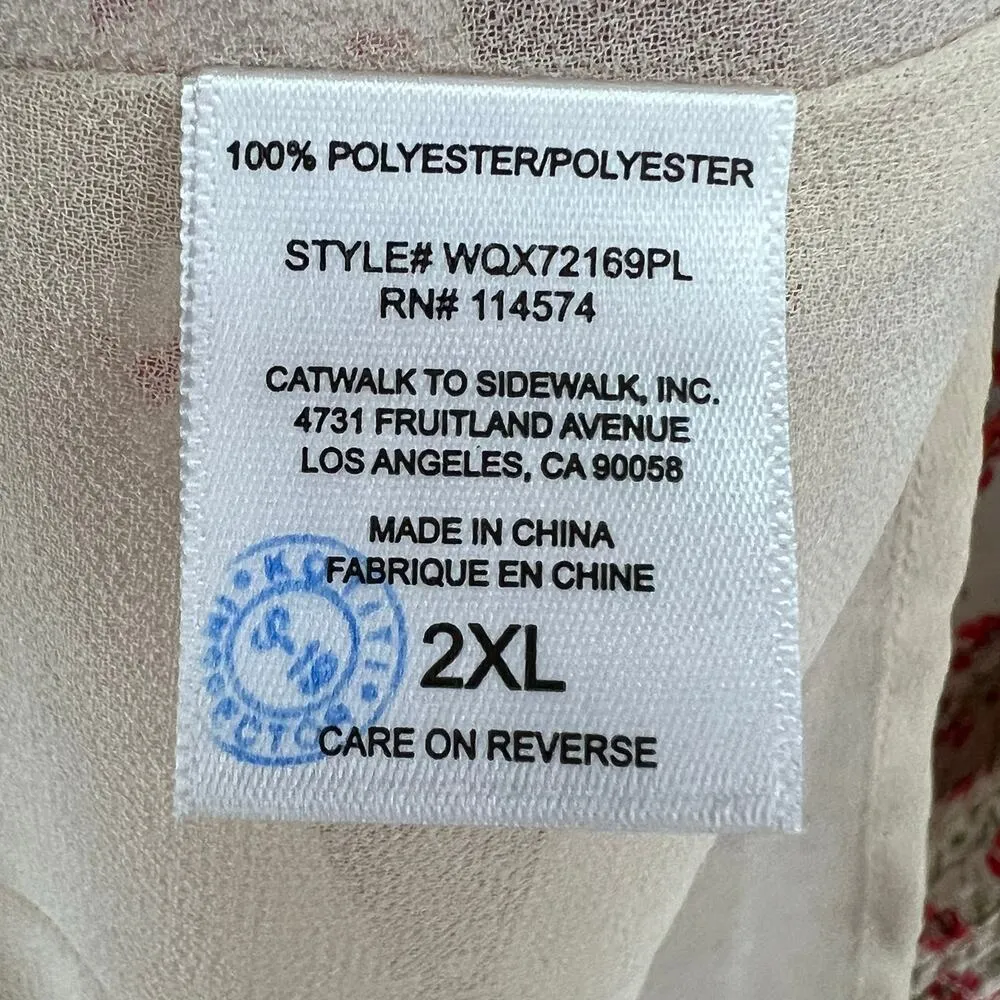 Pleione Midi Dress 2X Pink Floral Sleeveless Tiered Smocked Fairy Boho Whimsy - Image 12