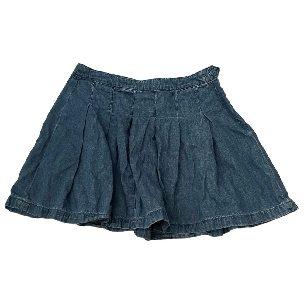 American Eagle Denim Pleated Mini Skirt 4 Women’s Blue Indigo Waters GUC 6841. - Image 2