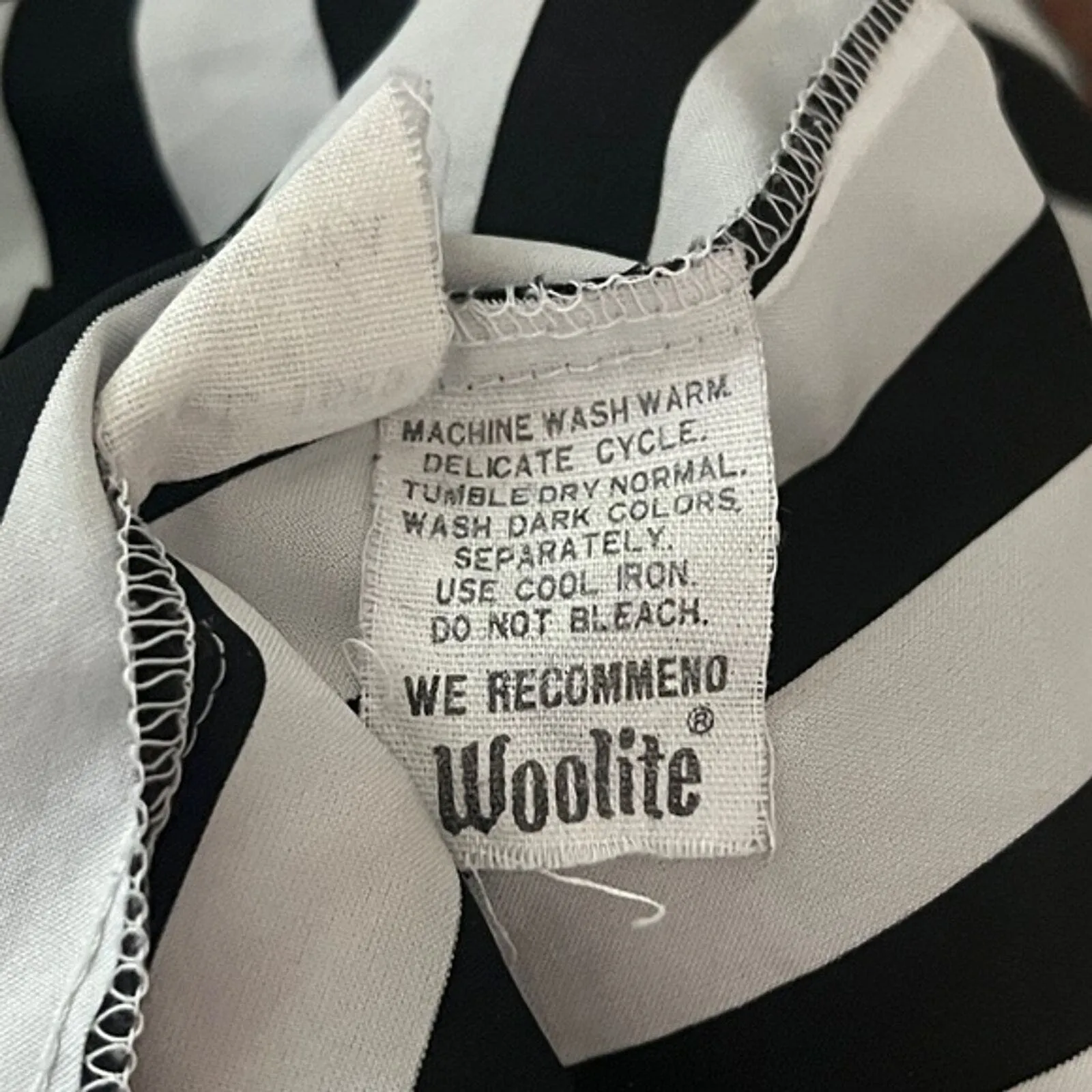 Lady Manhattan Shirt Womens 10‎ Black White Stripe Blouse Neutral Casual Vintage - Image 6