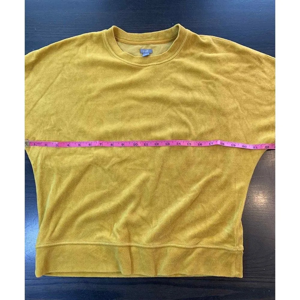 Aerie Soft Velour Sweatshirt Women XS Mustard Yellow Oversized Cozy‎ Top Comfy - Image 7