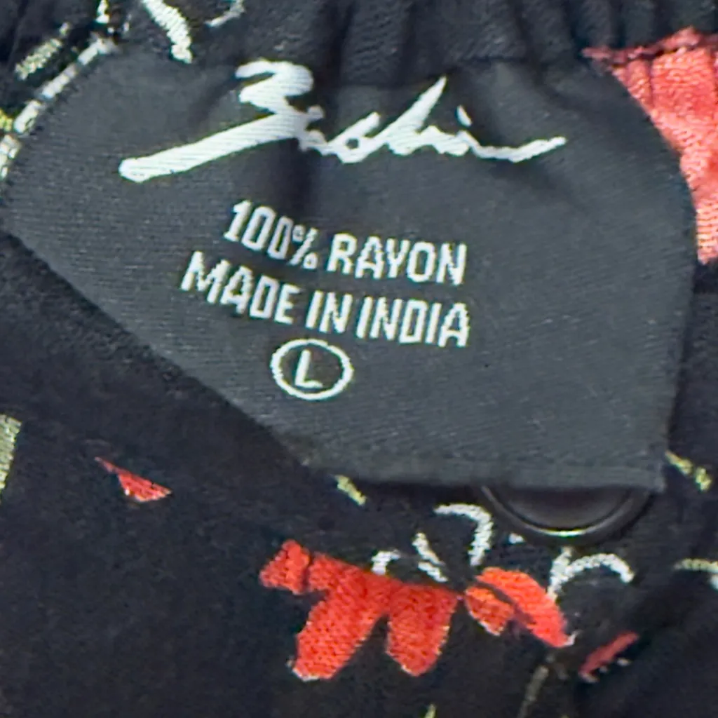 Floral Black Skirt Size L - Image 2