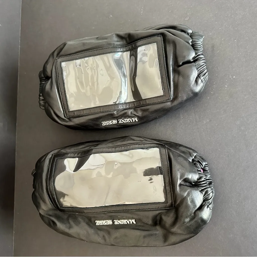 Marine Serre Black Leather Multipocket Padded Muff Bag Forearm Sleeve Warmer - Image 2