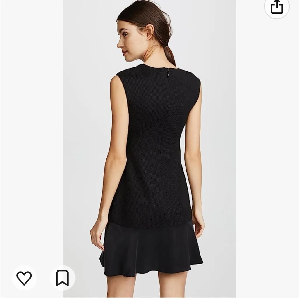 Rebecca Taylor Stacy Textured Fit & Flare Scalloped Flounce Hem Dress Black~4 - Image 5