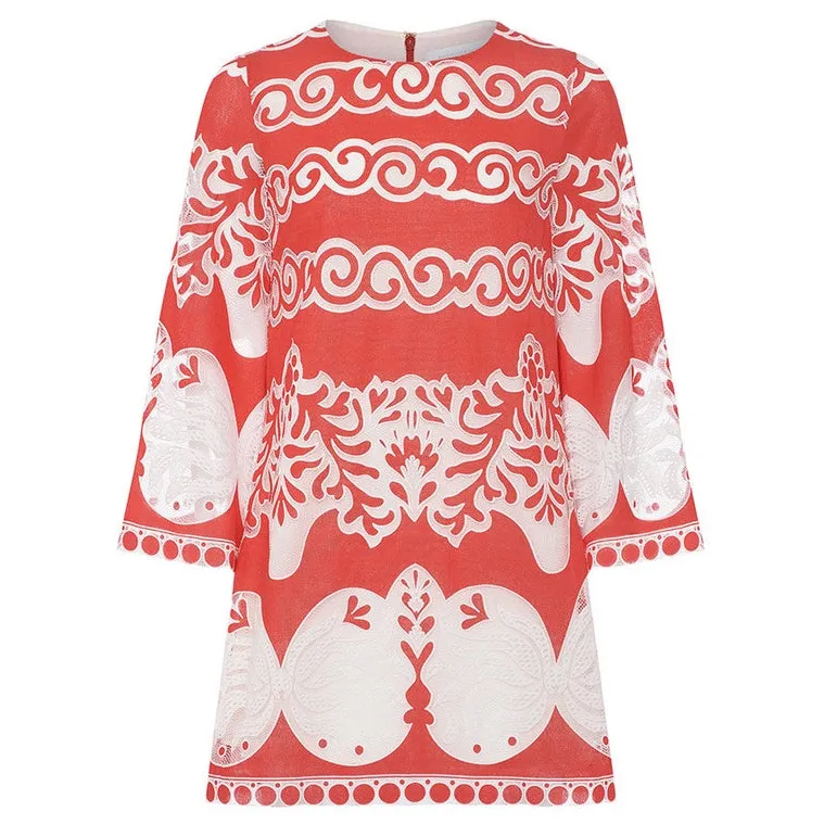 Borgo de Nor Stevie Lace Mini Dress Red White Embroidered NWOT Size 14 UK (XL) - Image 15