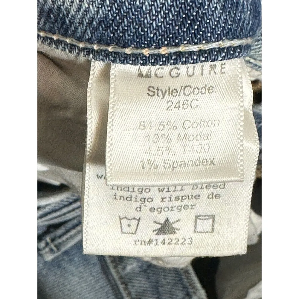 Anthropologie McGuire Gainsborough Bootcut Raw Hem Light Wash Denim Jeans Sz 29 Blue - Image 7