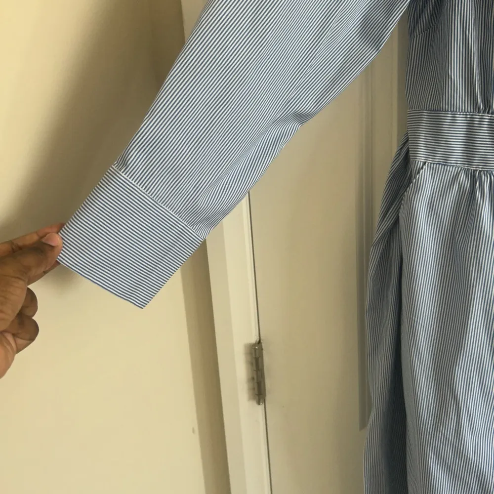 Chico Stripped Tie-Waist Shirt Dress Size 10/M - Image 6