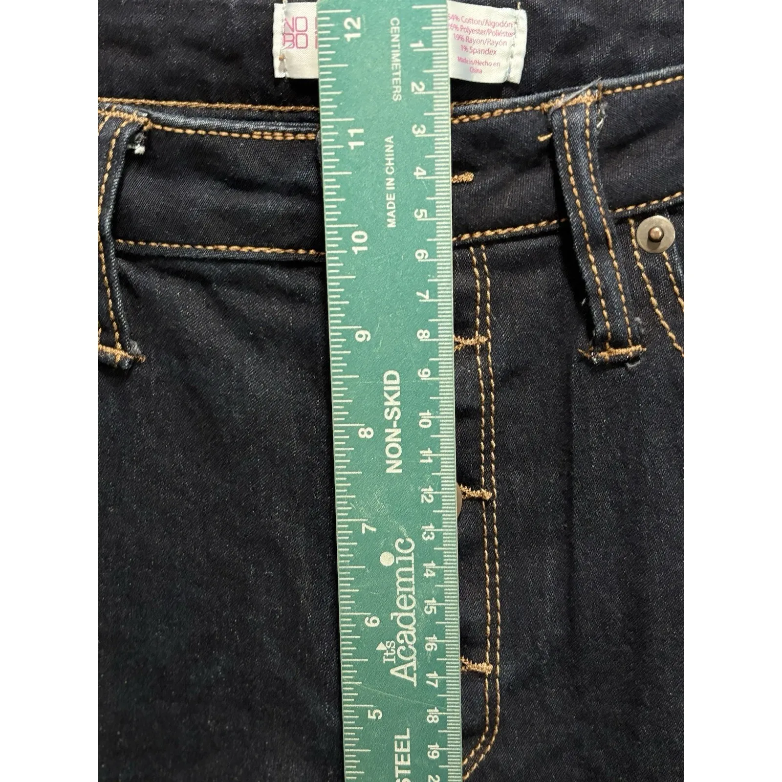 NOBO Dark Wash Skinny High‎ Rise Button Fly Pocket Denim Jeans Size 15 Blue - Image 2