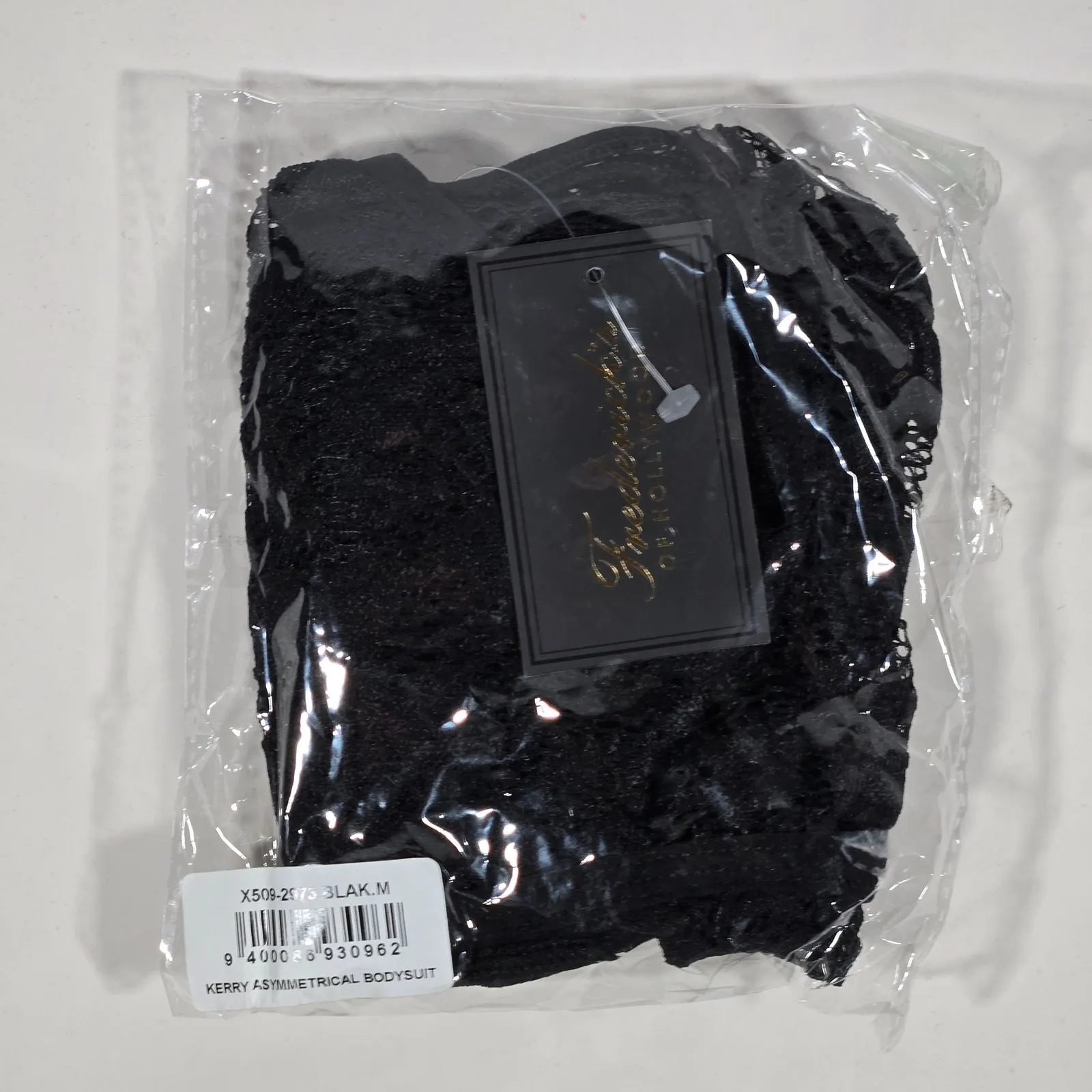 Frederick's of Hollywood Kerry Asymmetrical Lace Bodysuit Lingerie Black‎ M NWT - Image 4