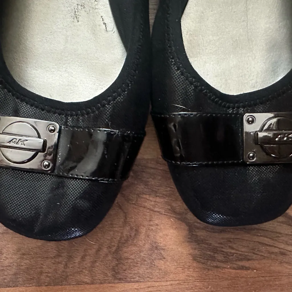 Anne Klein Black Loafers with Silver Accents - Image 2