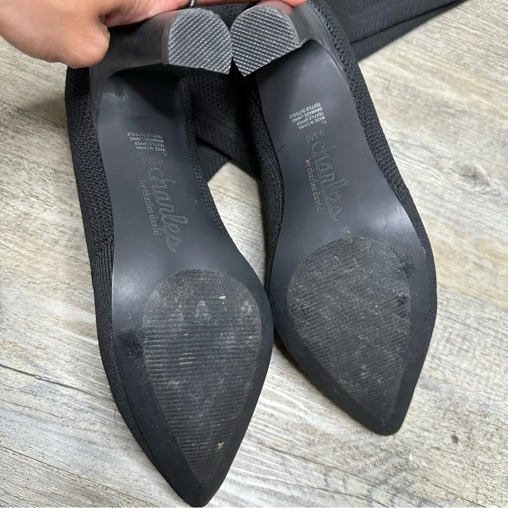 Charles David  Women's Davis Knee Stretch Knit High Boot Black size 9.5 - Image 7