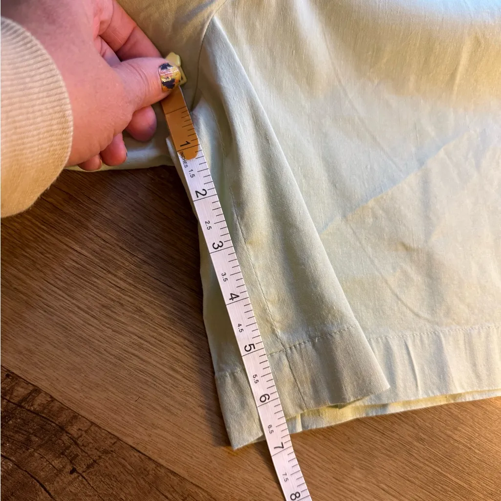 Theory Women's Mint Green lime Bermudas linen size l large EUc - Image 5