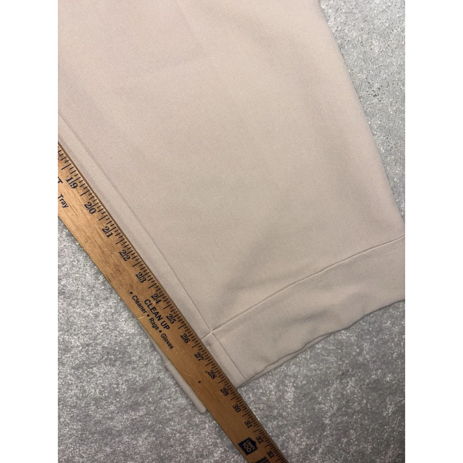 Abercrombie Sloane Wide Leg Trouser Pants Beige Cuffed Flat Front 30/10 - Image 9
