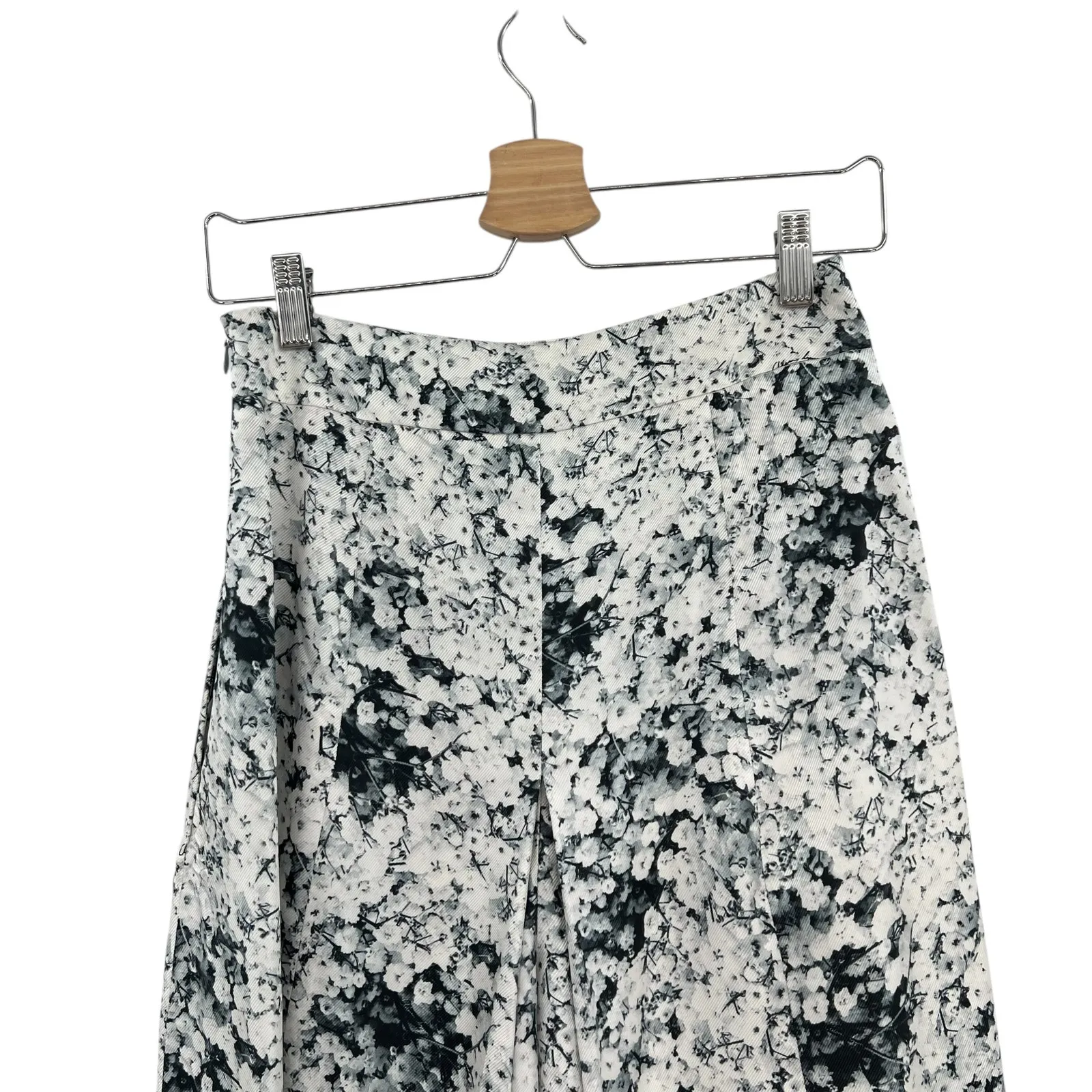 Adam Lippes Baby's Breath Wide Leg Pants Culottes White Blue Size Small - Image 6