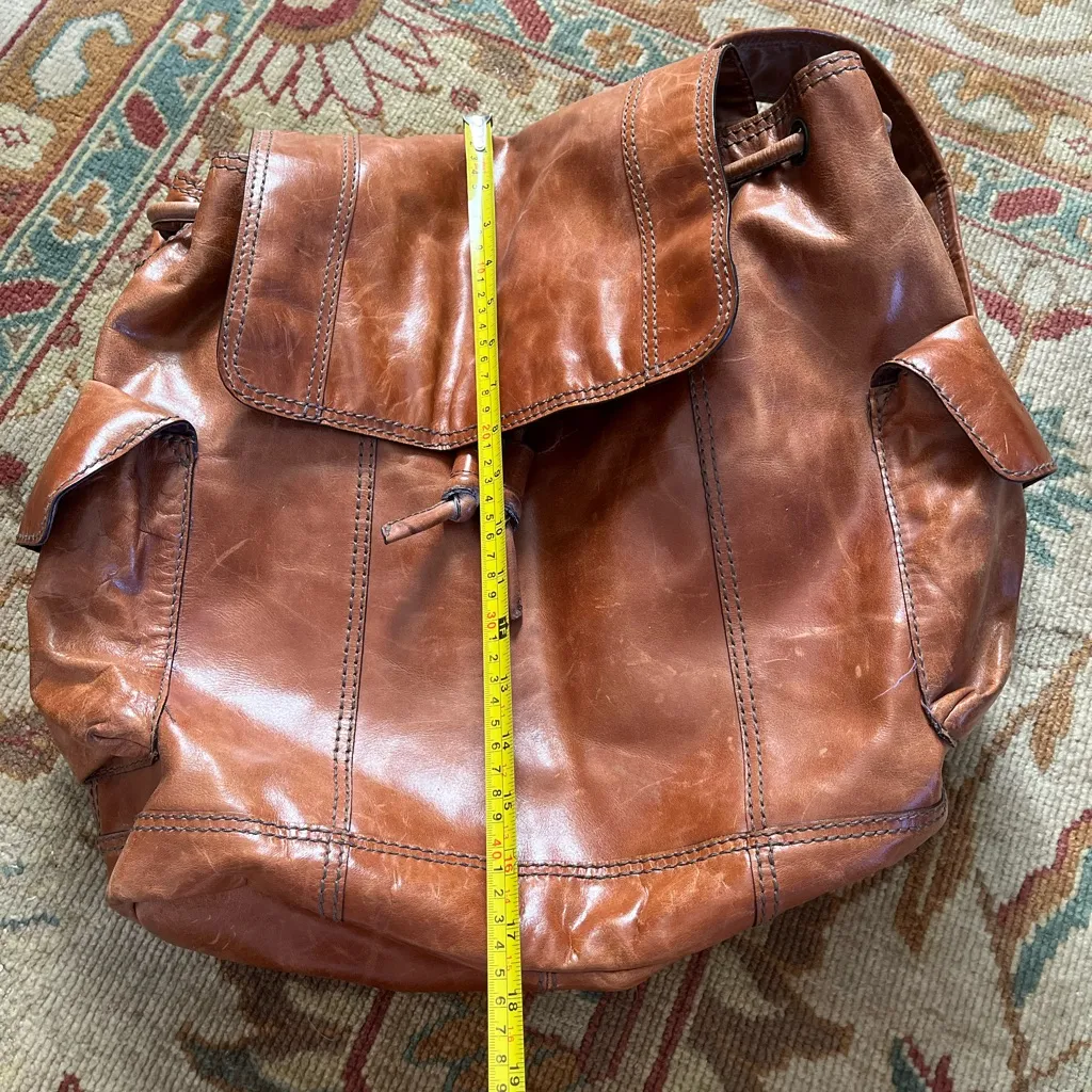 Fossil  brown leather backpack - Image 2