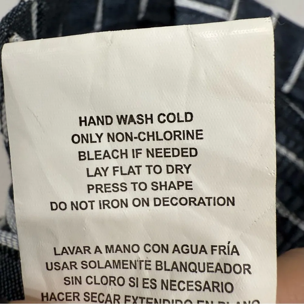 Altar’d State Small Linen Blend Striped Button-Down Crop Tank Top with Buttons - Image 5