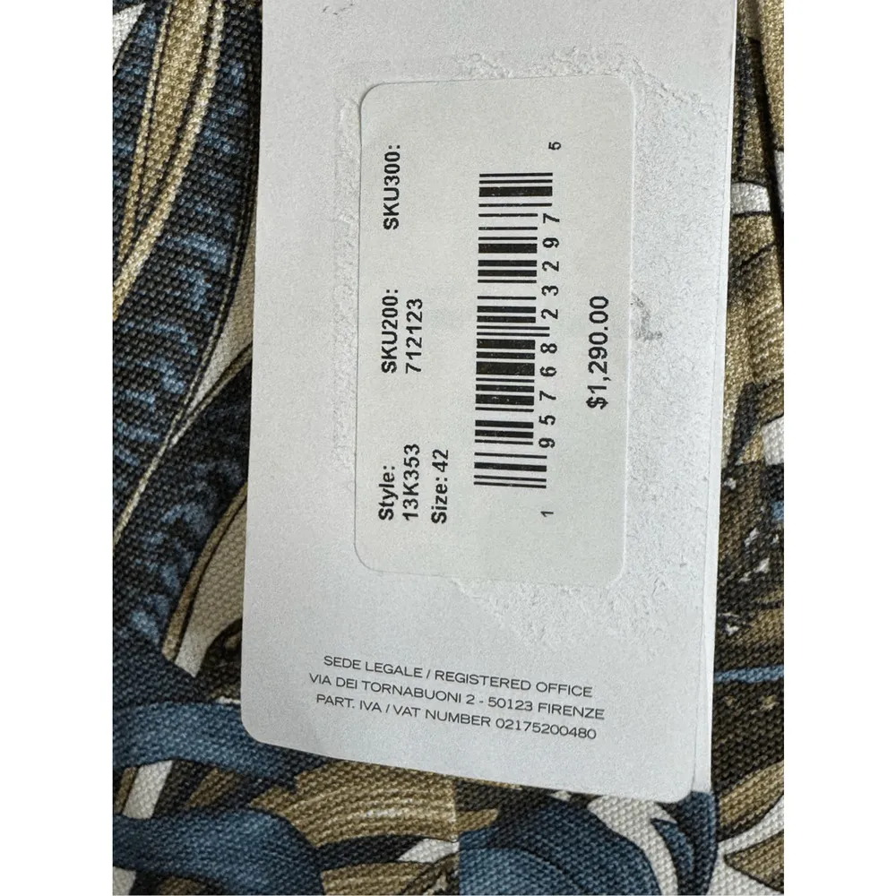 Salvatore Ferragamo NWT Silk Blend Foliage Printed Pants Size EU 42/US 8 - Image 5