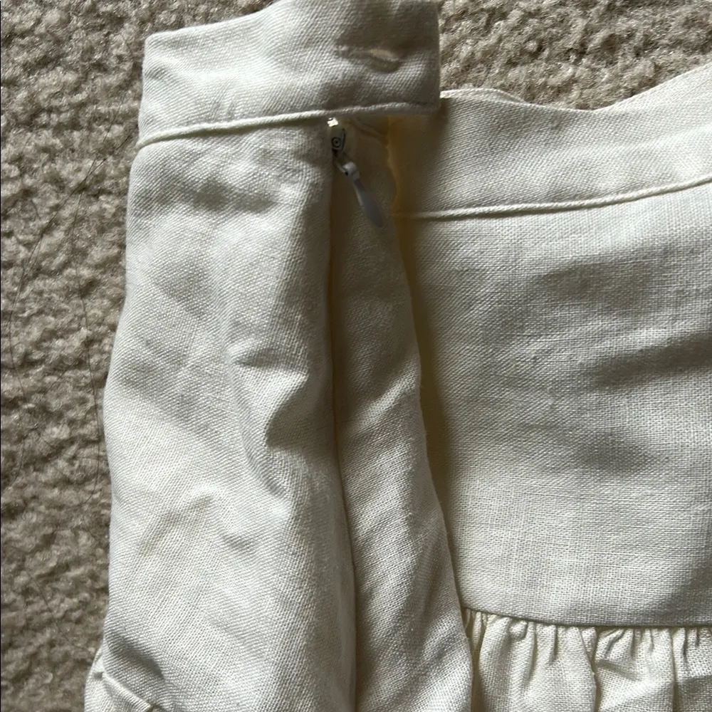 Avec Les Filles Cream Skater Mini Skirt Ruffled Tiered - Image 4