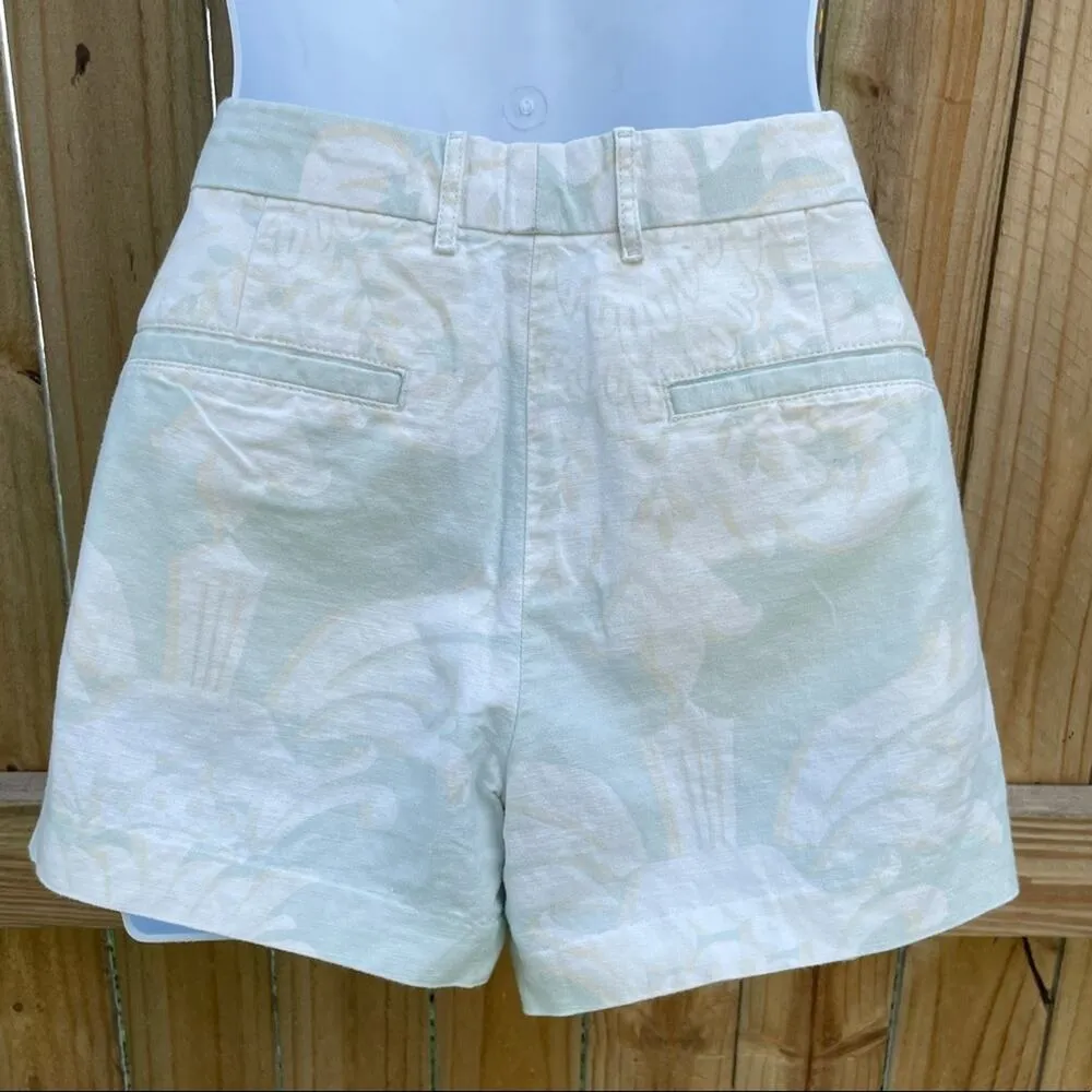 Gap mint floral printed linen summer chino shorts - Image 2
