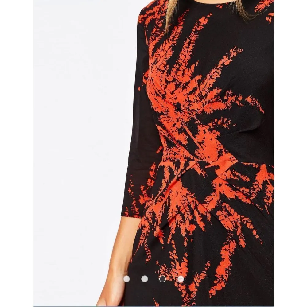 Whistles Phoebe Fern Print long sleeve Bodycon Dress size 4 - Image 4