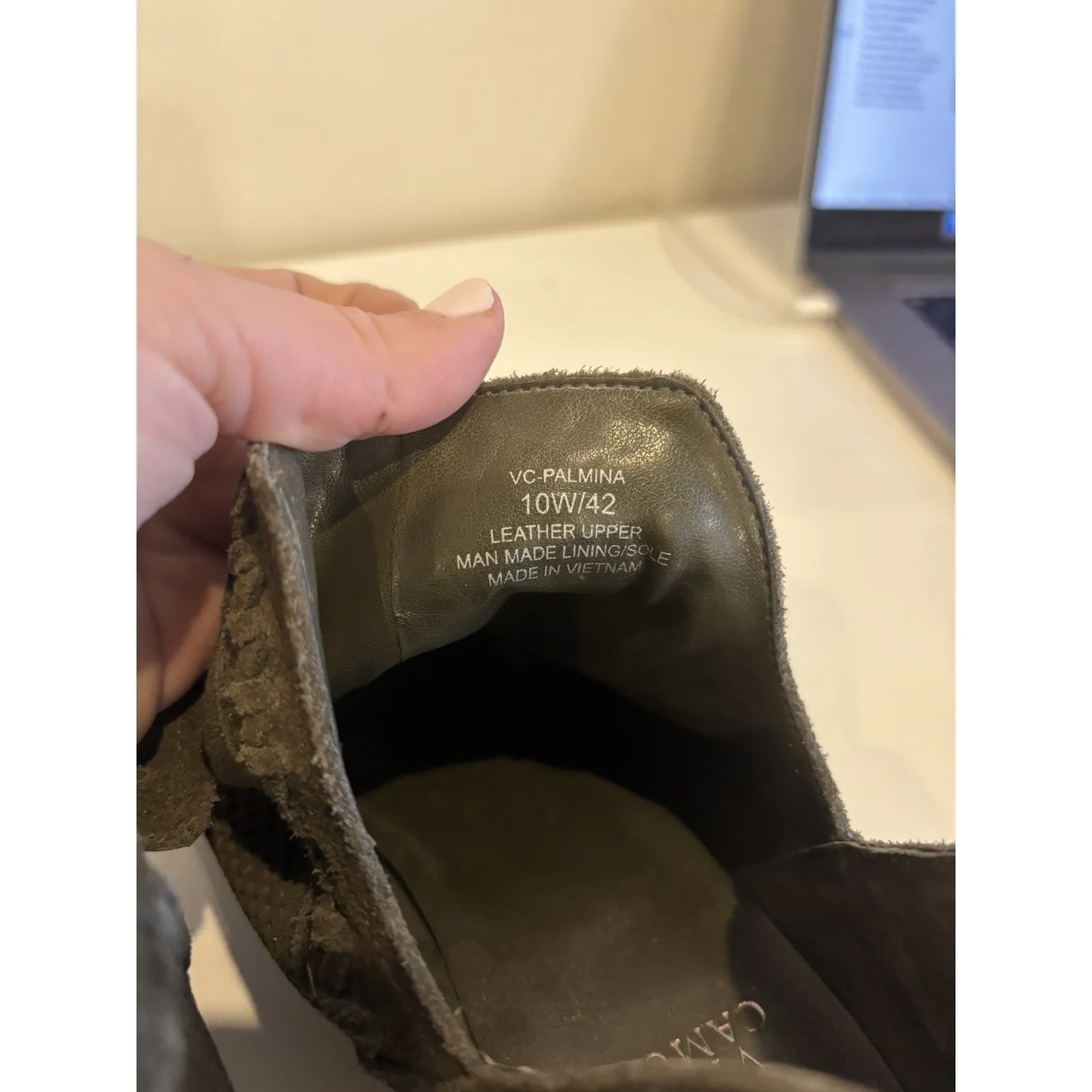 Vince Camuto Women’s Suede Brown Palmina Bootie Size 10W - Image 8