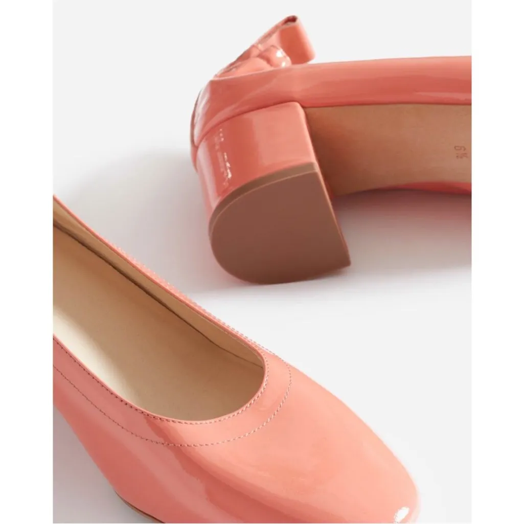 Everlane The Day Heel Peach Coral Patent Leather Womens Size 6 - Image 4