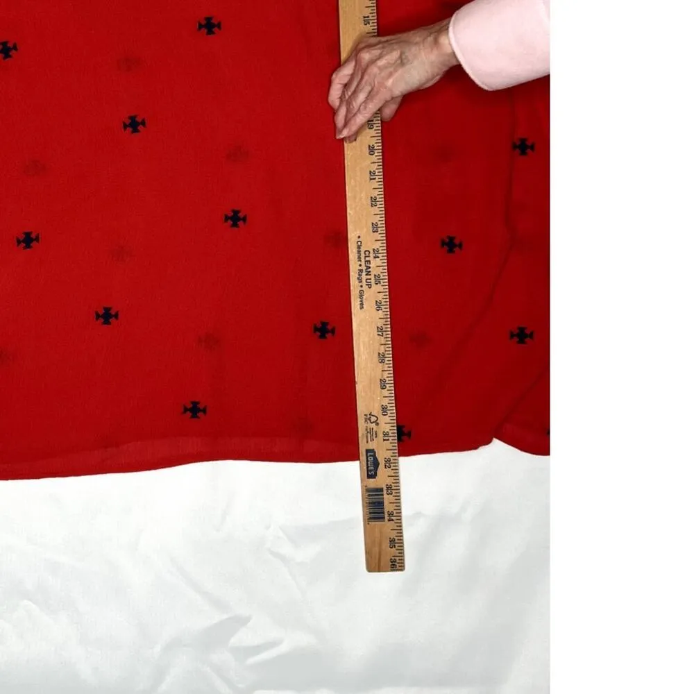 Catherines NEW women's size 4X top red/blue embroidered nautical coastal granny Red - Image 4