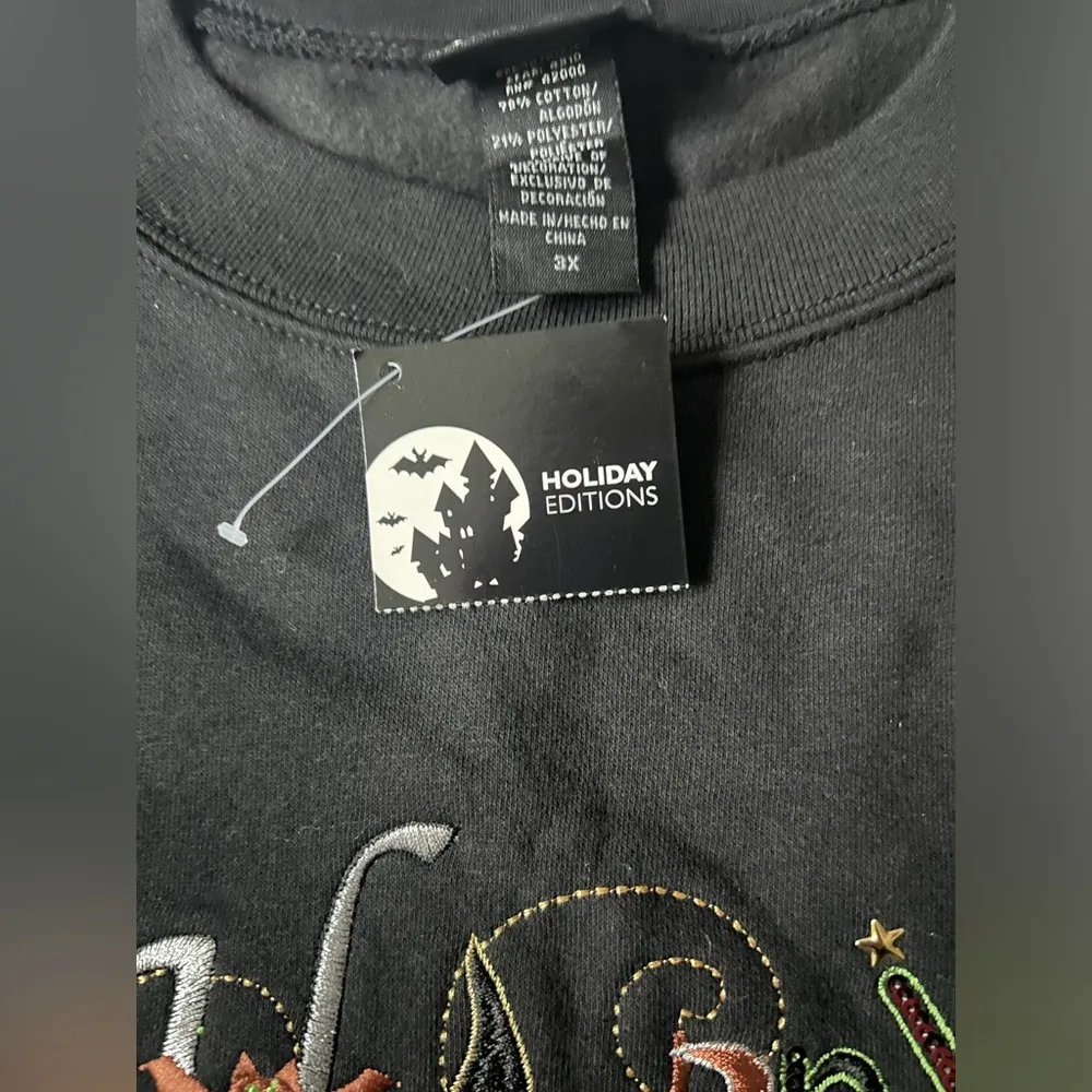 Holiday Editions Women’s Plus Size 3X Embroidered Halloween Pullover Sweatshirt - Image 5