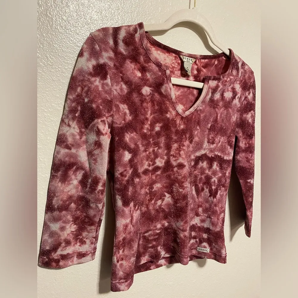 Guess Glittery Tie-Dye Top | Shirt - Image 2