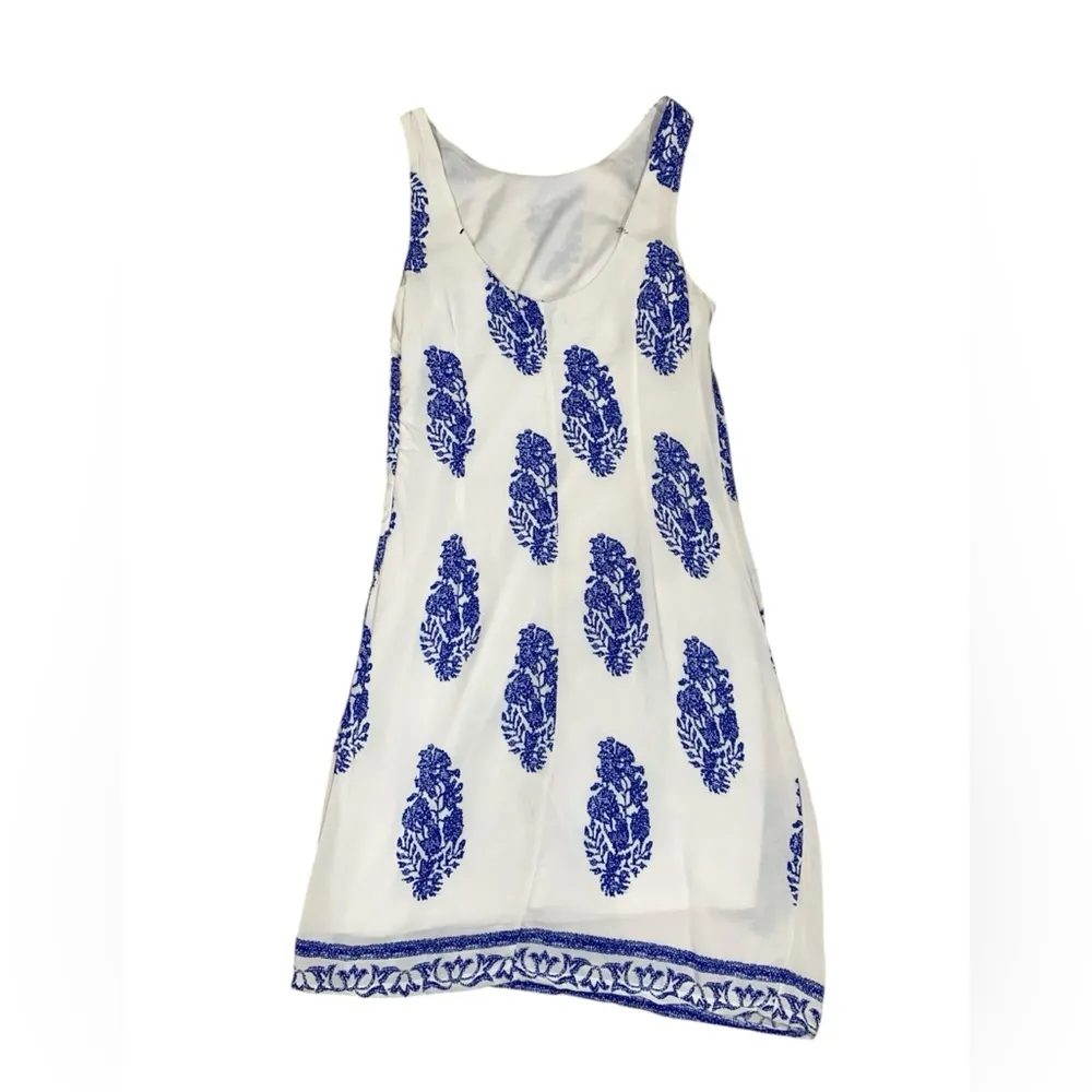white and blue floral print mini dress - Image 5