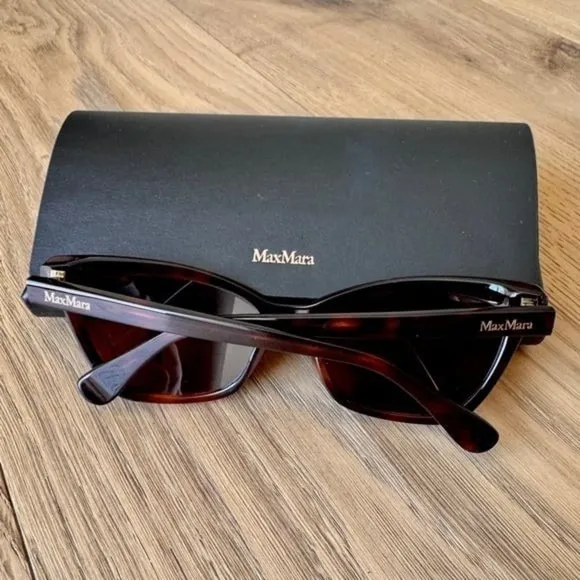 MaxMara Cat Eye Sunglasses in tortoise with brown lenses, NWOT - Image 6