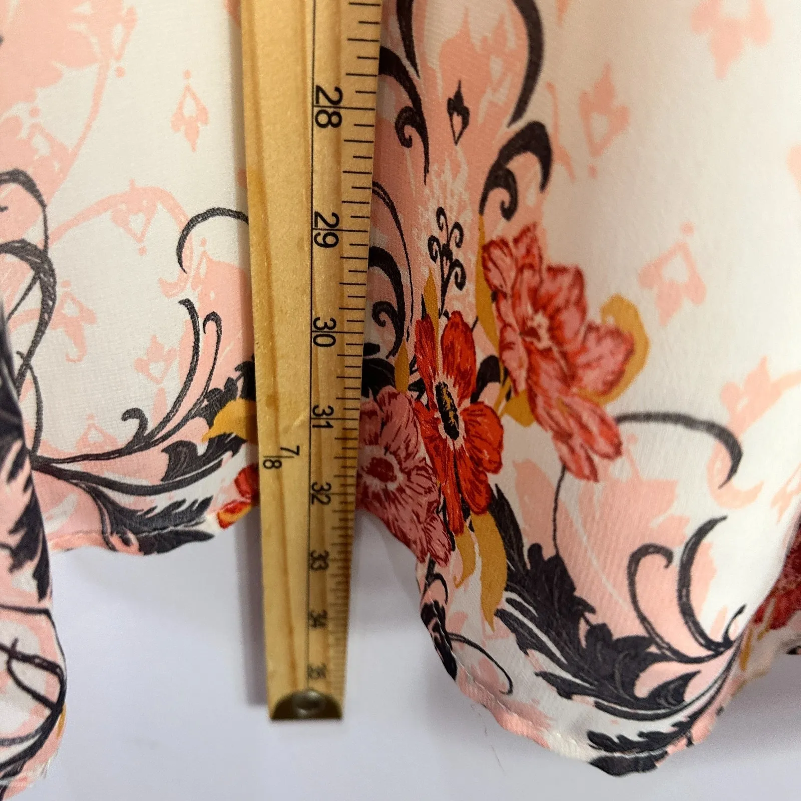 Lily Rose Boho Hippie Dress Women S Cream Pink Cold Shoulder Floral‎ Cottage Y2K - Image 7