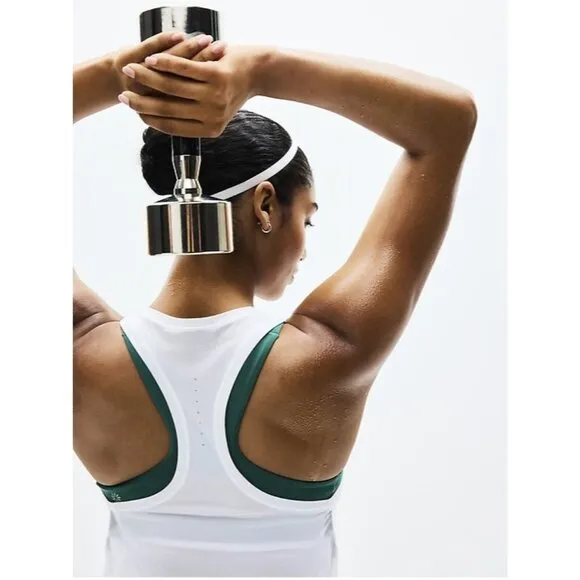 Athleta XL Grid Knit Singlet Tank Bright White X-Large - Image 2