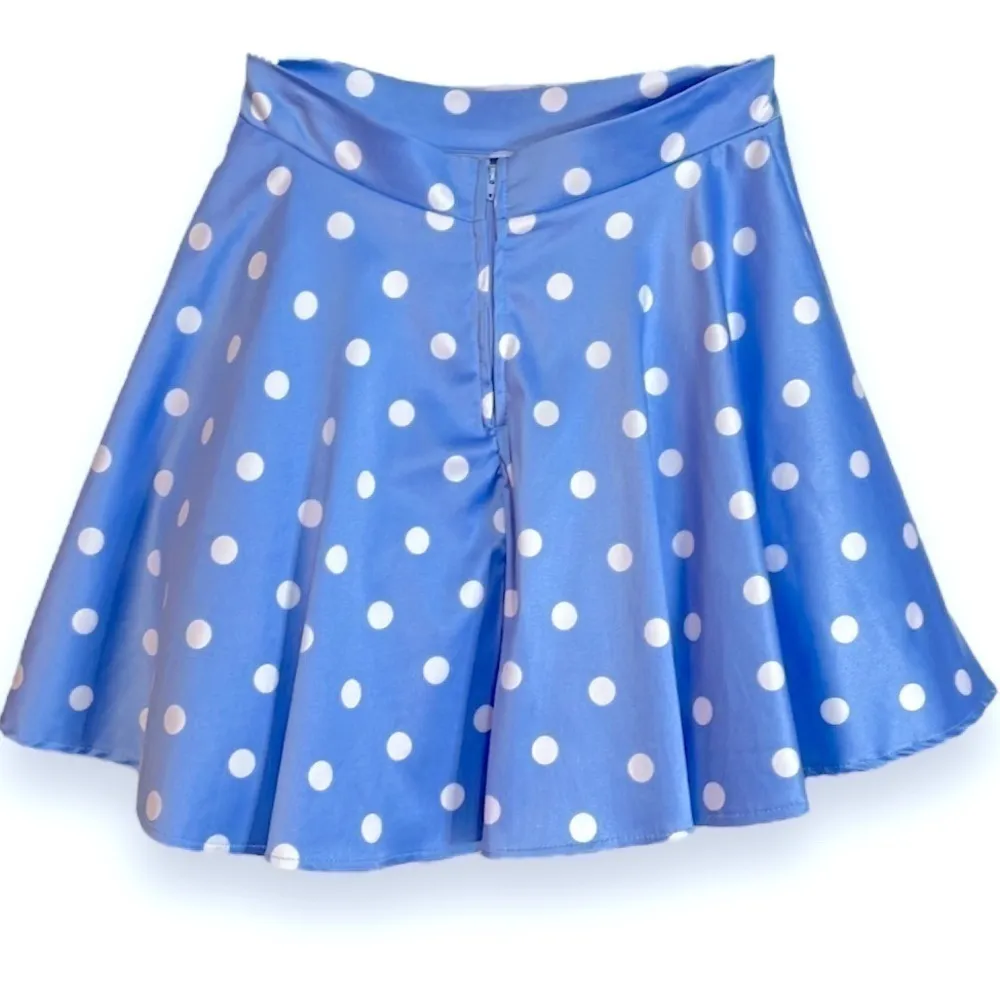 Jodi Kristopher Polka Dot Pleated Periwinkle Skirt with Tulle layers Jrs Size 1 - Image 3