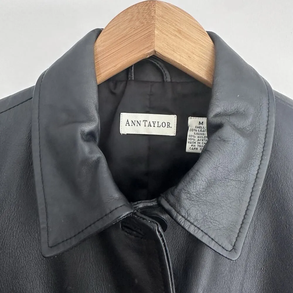 Vintage Leather Vest Womens Medium Sleeveless Jacket Grunge Moto Biker Goth Edgy Black - Image 13