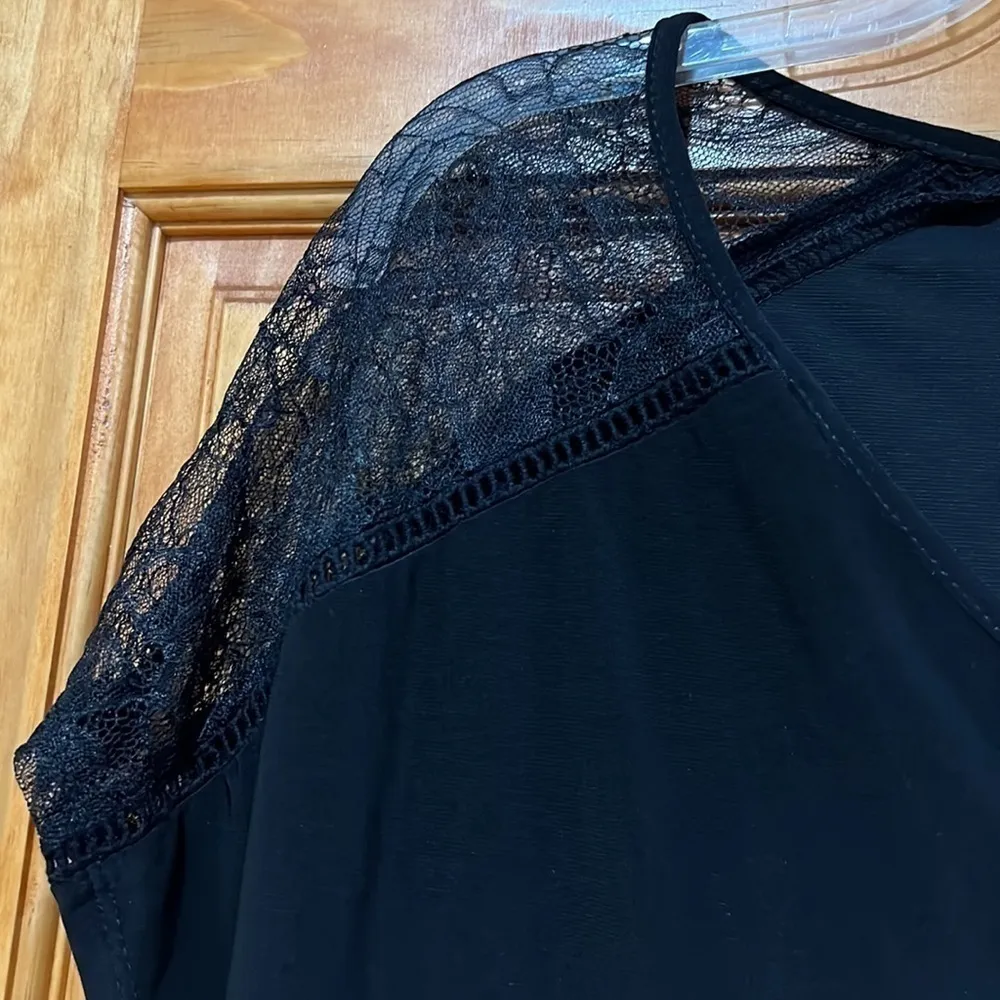 Perseption Concept Black Lace Shirt Medium - Image 3