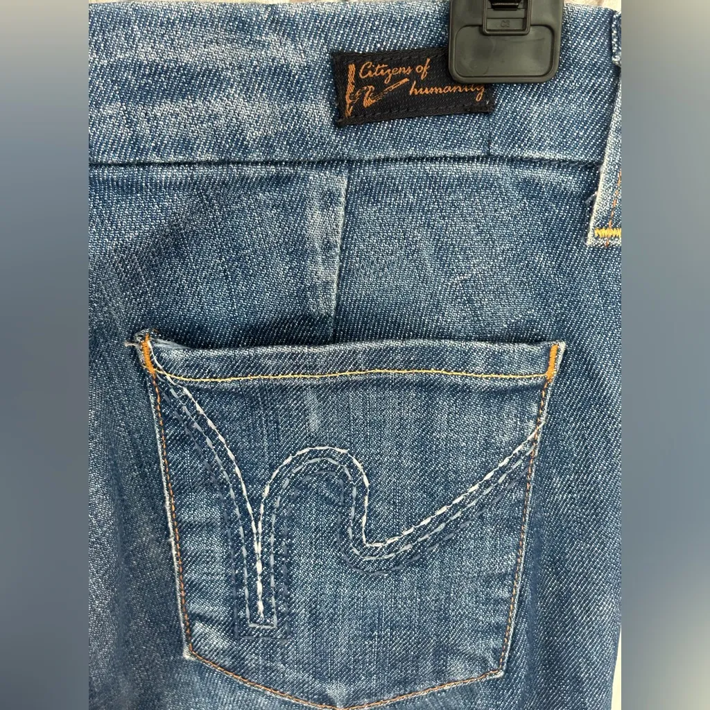 Citizens of Humanity Y2K low rise Faye wide-leg  flare medium wash jeans size 25 - Image 8