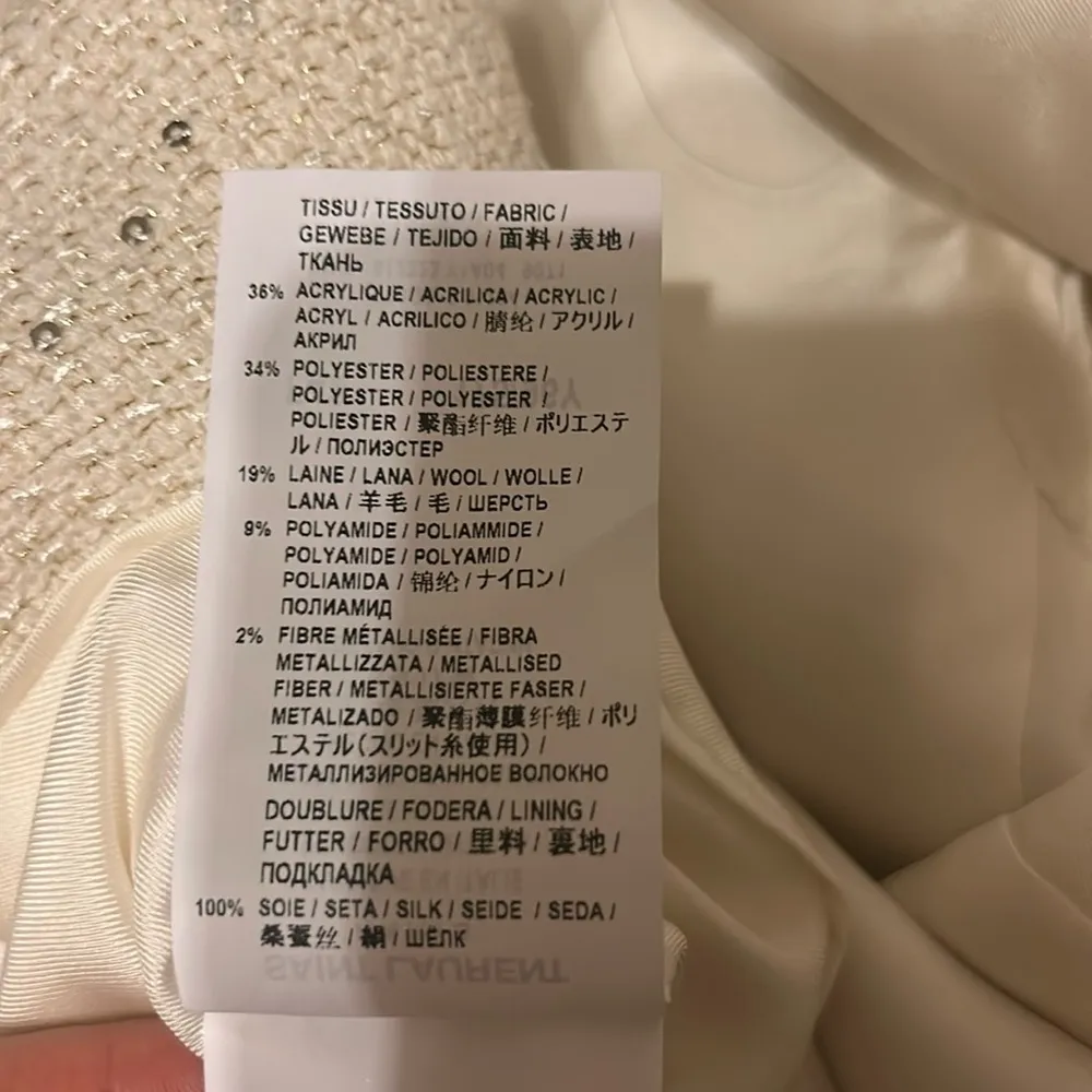 Saint Laurent Double-Breasted Sequin Wool Blender Blazer size FR42 - Image 4