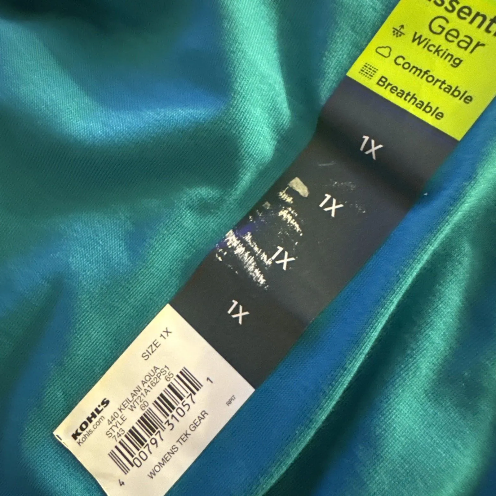 Tek Gear Women's Plus Size Work gear Wicking Tank Top 1X Dark Aqua New - Image 3