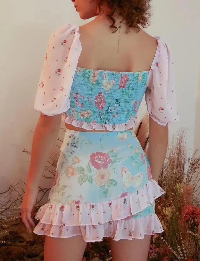  Dollskill x Holly Hobbie Floral Milkmaid Top and Mini Skirt Set  - Image 3