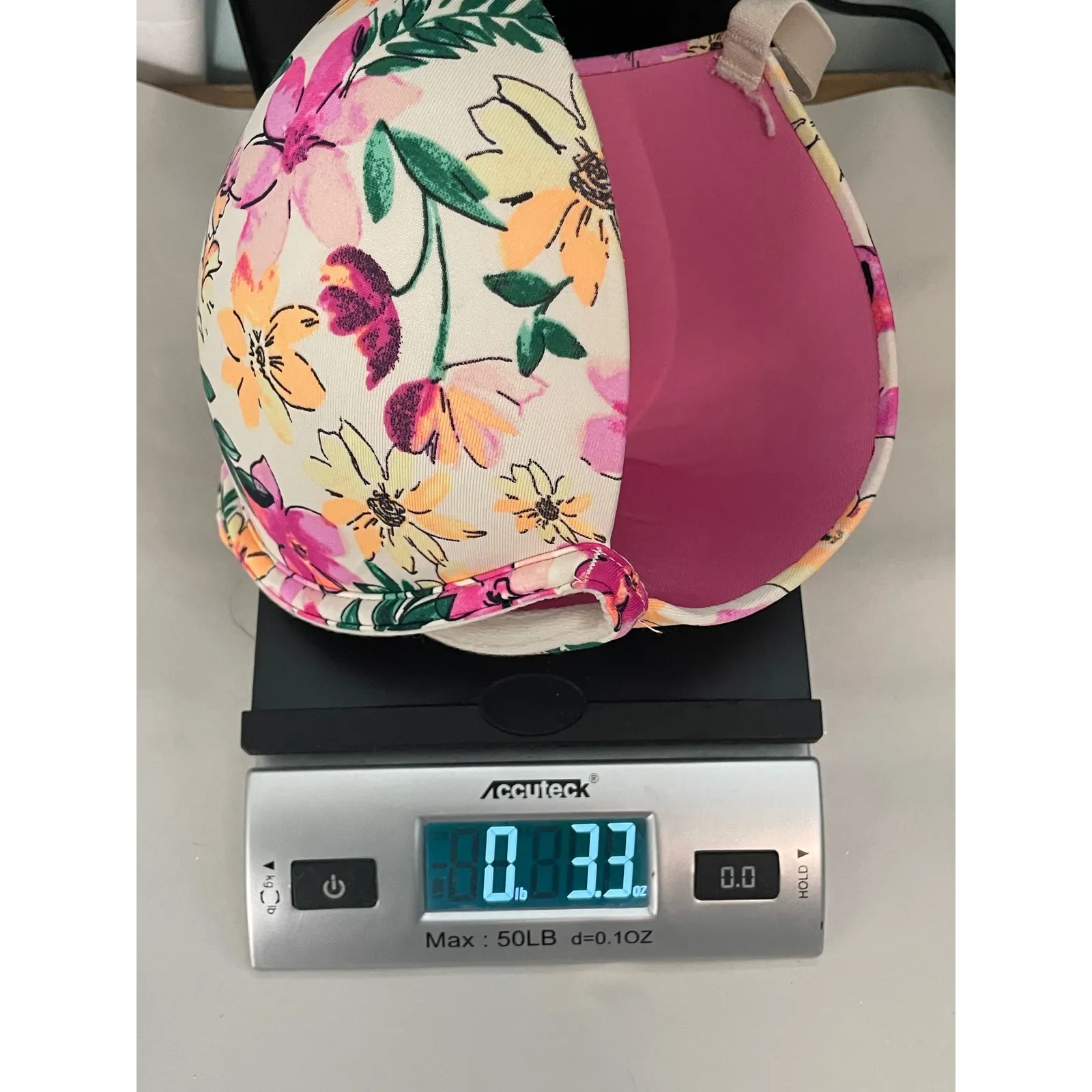 PINK Victoria's Secret Wear Everywhere Super Push-up Bra 32DD Floral‎ Print - Image 9