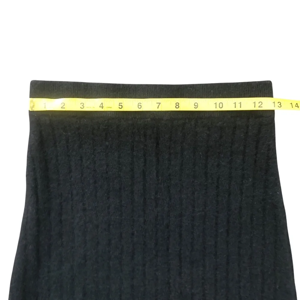 Mongolian Black Cashmere Ribbed Women’s Midi Skirt Size Medium NWOT - Image 8
