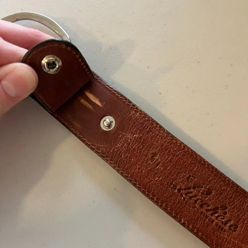 Vintage Lucchese USA Black Genuine Leather Western Belt Size 34/Large - Image 11